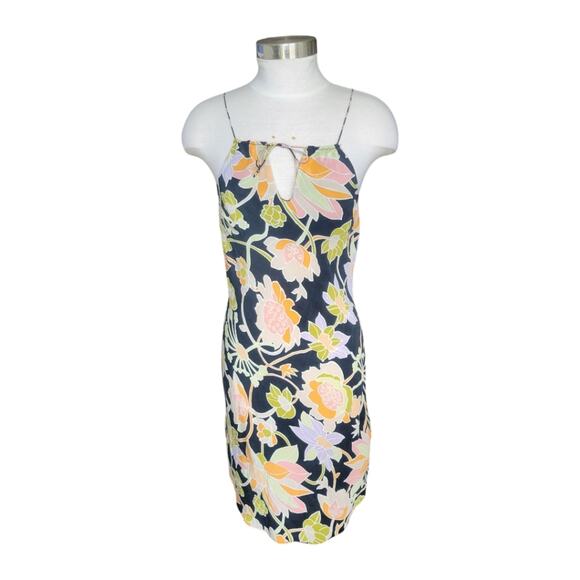 The Limited Vintage 90s Silk Floral Sleeveless Mini Dress Size 4 - Picture 1 of 9